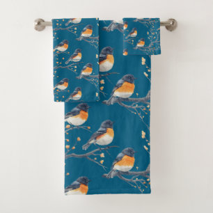 Magnifique motif d'oiseau sur un lagon bleu
