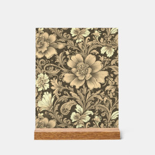 Magnifique motif floral sépia vintage