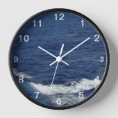 Magnifique Mousse Blanche Vagues Horloge murale (Recto)