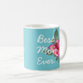 Magnifique mug bleu Meilleure Maman (Devant droit)