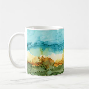 Magnifique mug en café avec encre alcoolique