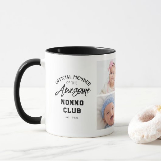 Magnifique mug en collage de photos NONNO (Avec donut)