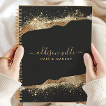 Magnifique Noir Et Or Parties scintillant Script B<br><div class="desc">Améliorez votre jeu d'organisation avec ce Superbe Noir et Or Parties scintillant Script Business Planner. Parfaitement conçu pour les professionnels qui apprécient à la fois le style et la fonctionnalité, ce planificateur dispose d'une couverture noire luxueuse avec une vague de parties scintillant dorée qui ajoute une touche de glamour à...</div>