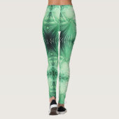 Magnifique Pale Green Palm Tree Leggings (Dos)