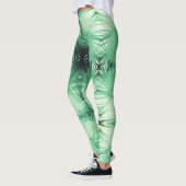 Magnifique Pale Green Palm Tree Leggings (Gauche)