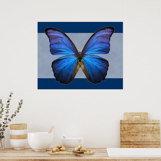 Magnifique Papillon bleu Morpho Impression (Cuisine)