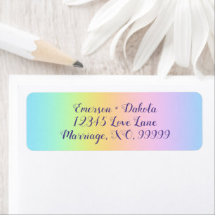 Magnifique Pastel Rainbow Mariages Étiquettes de a
