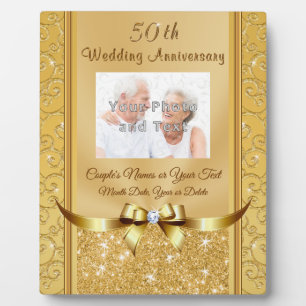 Magnifique photo 50ème anniversaire Mariage Plaque