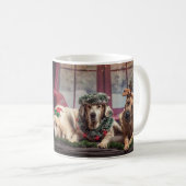 Magnifique photo de chien de Noël Collage Mug (Devant droit)
