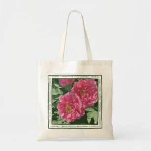 Magnifique pivoine rose profonde sur sac fourre-to