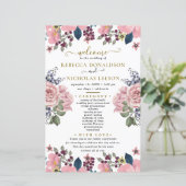 Magnifique Programme de Mariage Botanique Élégant  (Debout devant)