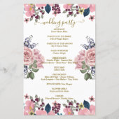 Magnifique Programme de Mariage Botanique Élégant  (Dos)