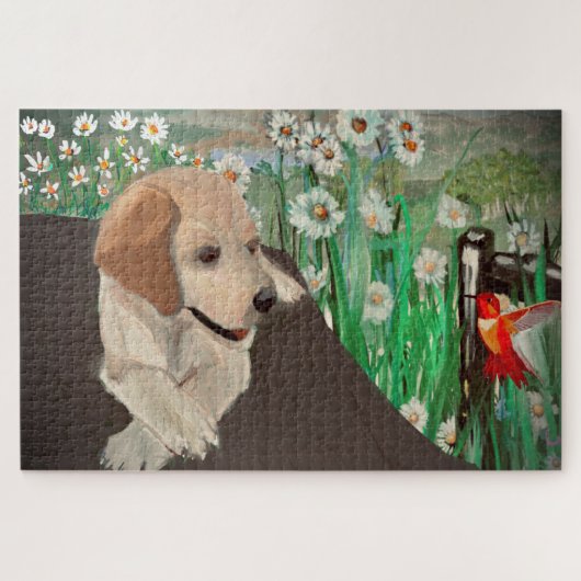 Magnifique Puzzle de Chiot & Faisceaux & Hummingbi (Horizontal)