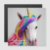 Magnifique Rainbow Hair Unicorn Citation Carte mag (Devant / Derrière)