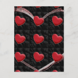 Magnifique Red Heart Black Pop Art Love Carte post