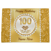 Magnifique Sac Cadeau Personnalisé, 100e Anniversa (Devant)