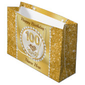 Magnifique Sac Cadeau Personnalisé, 100e Anniversa (Devant Angle)