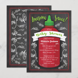 Magnifique sauce chaude baby shower invitations de