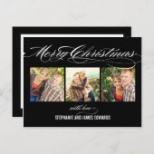 Magnifique Script Carte Photo de Noël (Devant / Derrière)