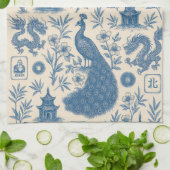 Magnifique serviette de cuisine Mahjong Toile (Plié)