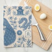 Magnifique serviette de cuisine Mahjong Toile (Quart Plié)