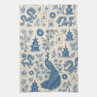 Magnifique serviette de cuisine Mahjong Toile