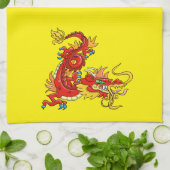 Magnifique Serviette de cuisine Red Imperial Drago (Plié)