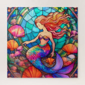 Magnifique sirène vitrail art puzzle (Vertical)