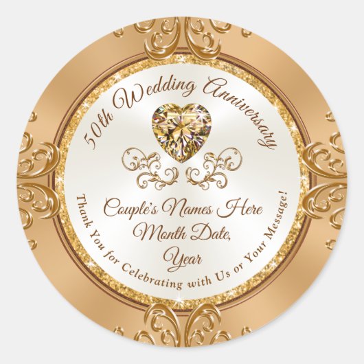 Magnifique Stickers Personnalisés du 50e anniversa (Devant)