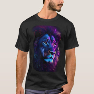 Magnifique T-Shirt Graphique d'Art Néon de Lion