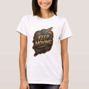 Magnifique T-shirt graphique KEEP MOVING en Or