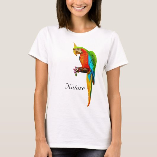 Magnifique T-shirt multicolore Macaw Bird (Devant)
