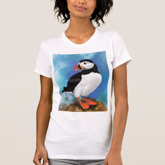 Magnifique T-shirt Oiseau de Puffin Atlantique (Devant)