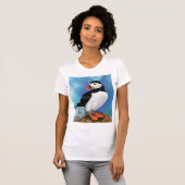 Magnifique T-shirt Oiseau de Puffin Atlantique (Devant entier)