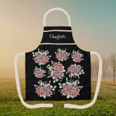 Magnifique tablier de Bouquet Fleur sauvage noir e