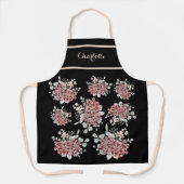 Magnifique tablier de Bouquet Fleur sauvage noir e (Recto)