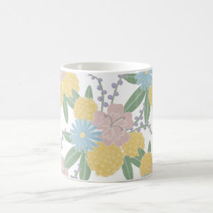 Magnifique tasse à café élégante aux fleurs floral