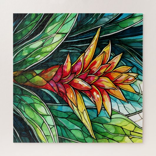 Magnifique Tropical vitrail art puzzle (Horizontal)