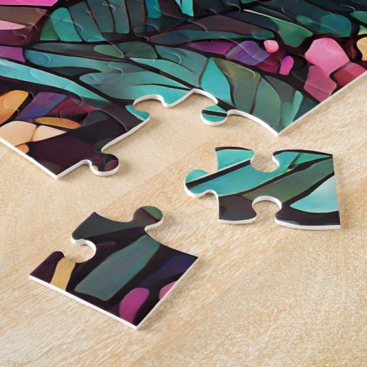 Magnifique Tropical vitrail art puzzle (Côté)