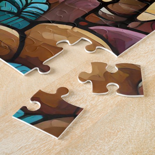 Magnifique Tropical vitrail art puzzle (Côté)