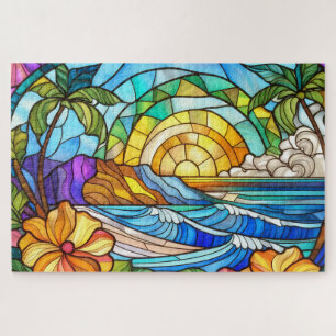 Magnifique Tropical vitrail art puzzle