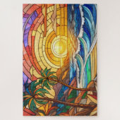 Magnifique Tropical vitrail art puzzle (Vertical)