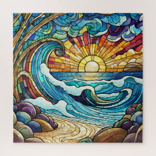 Magnifique Tropical vitrail art puzzle