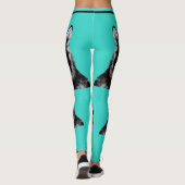 Magnifique Turquoise Sibérie Husky Chig Leggings (Dos)