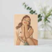 Magnifique Vintage Pin Up fille Carte postale (Debout devant)