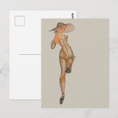 Magnifique Vintage Pin Up fille Carte postale (Devant / Derrière)