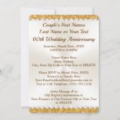 Magnifiques Cartes d'invitation pour un 60e Annive (Dos)