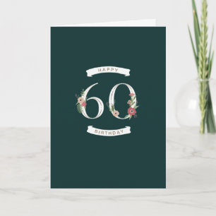 Magnifiques chiffres floraux Carte d'anniversaire