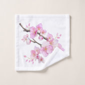 Magnifiques fleurs de cerisier à l'aquarelle rose (Gant de toilette)