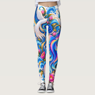 Magnifiques leggings d'art Cygne & Lotus